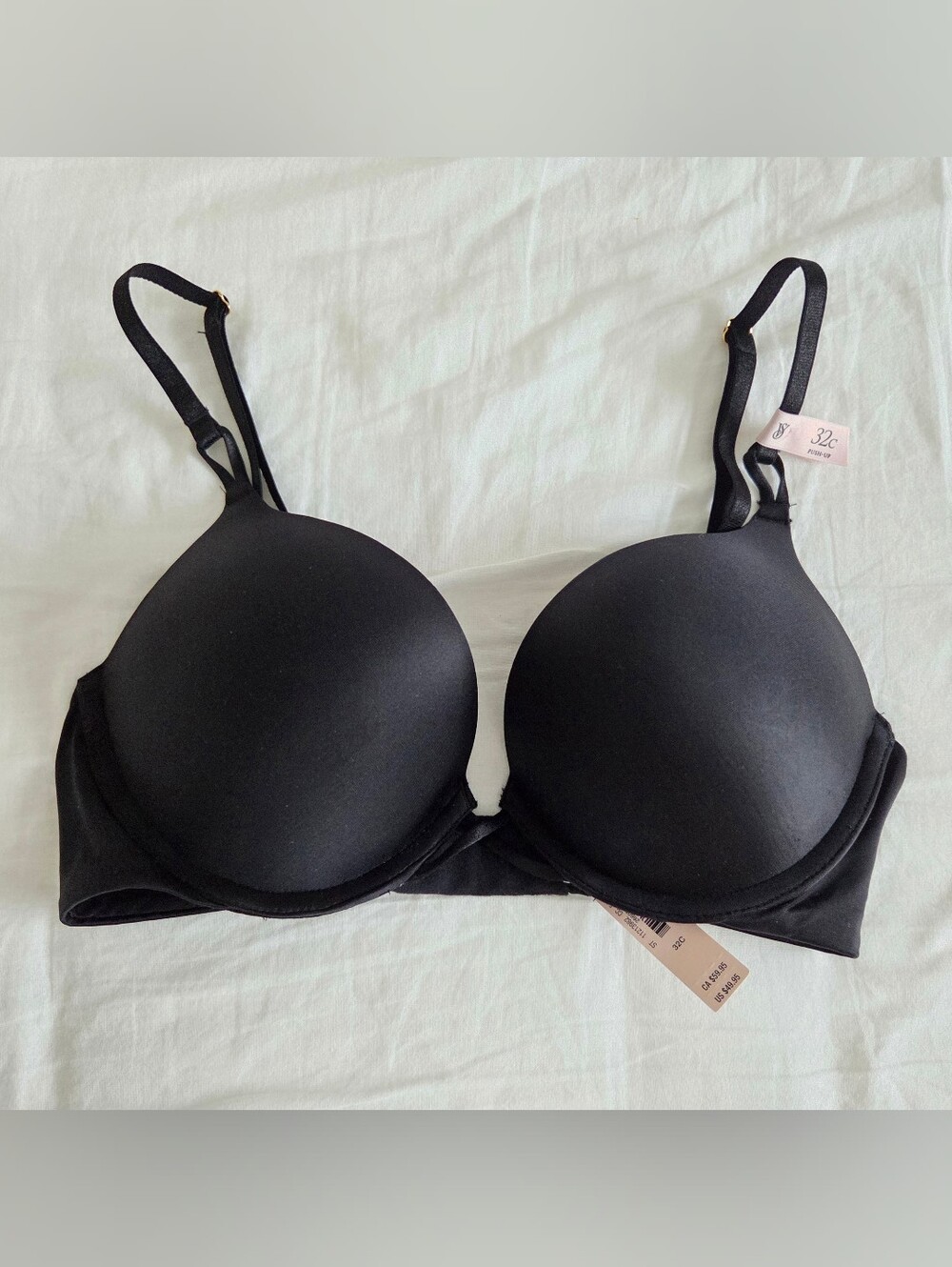 NWT Victoria's Secret Very Sexy Bombshell Add-2-Cups Push-Up Bra 32C Black